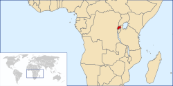 Locator map for Rwanda