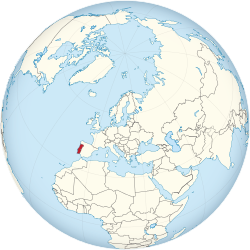 Locator map for Portugal