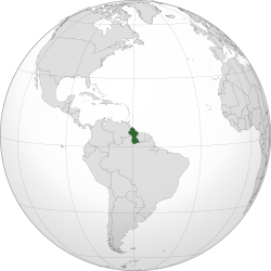 Locator map for Guyana