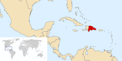 Locator map for Dominican Republic