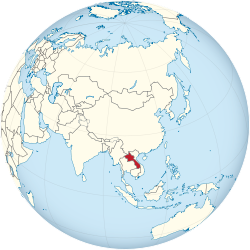 Locator map for Lao People's Democratic Republic